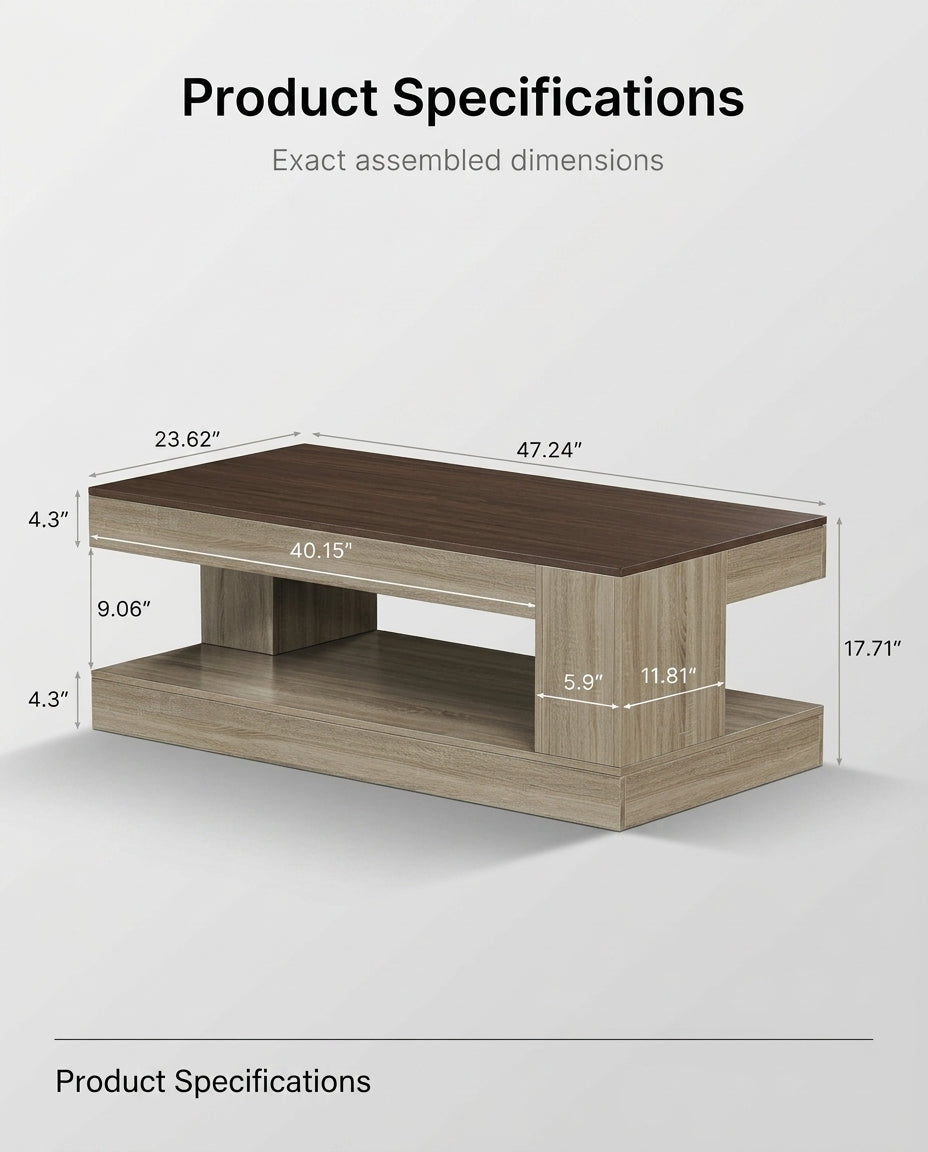 Two-Tier Storage Coffee Table