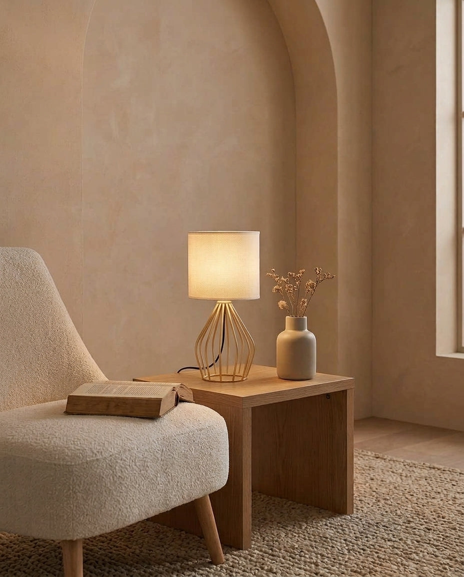 Touch Table Lamp with Fabric Shade