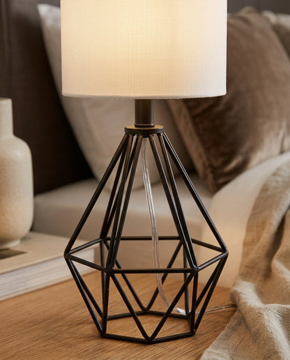 Dimmable Table Lamp with Linen-Style Shade