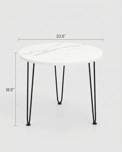 Round Coffee Table with Faux Marble Top