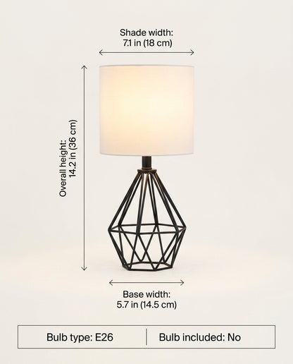 Dimmable Table Lamp with Linen-Style Shade