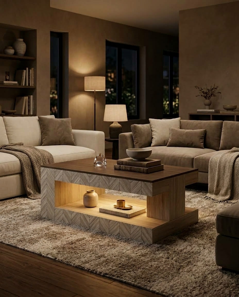 Two-Tier Storage Coffee Table