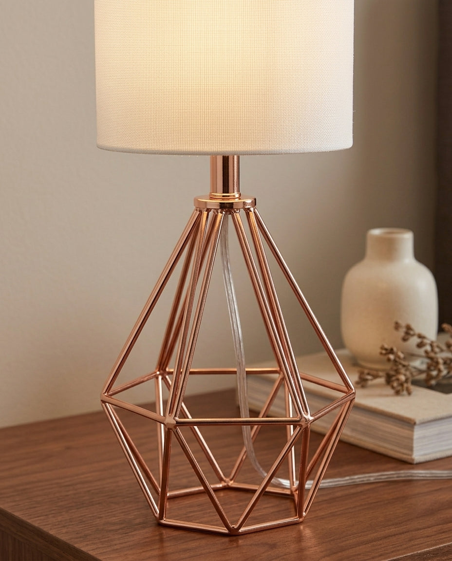 Dimmable Table Lamp with Linen-Style Shade
