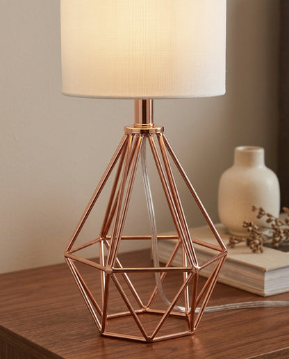Dimmable Table Lamp with Linen-Style Shade