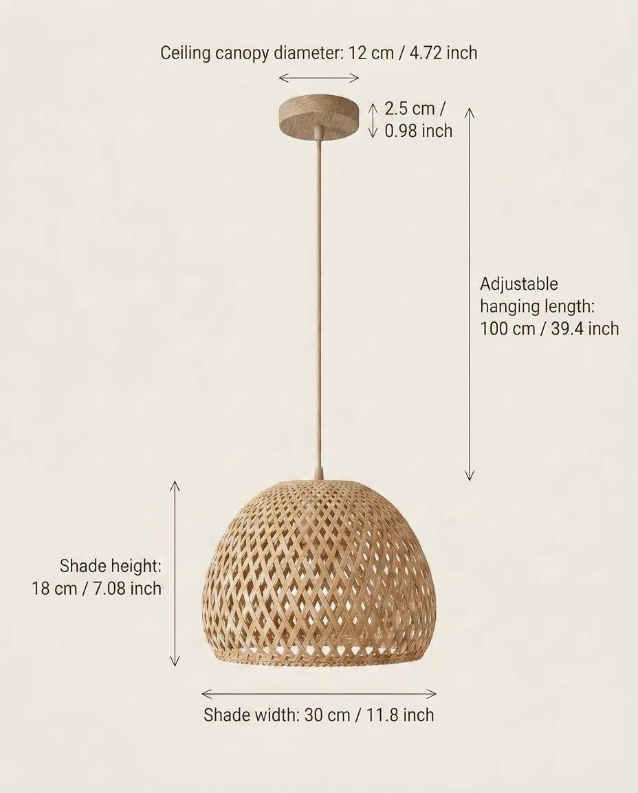 Woven Rattan Pendant Light