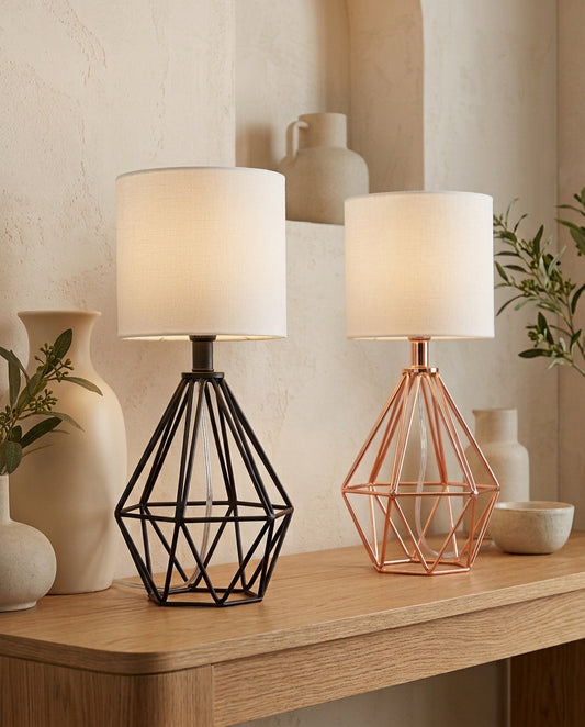 Dimmable Table Lamp with Linen-Style Shade