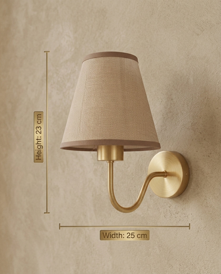 E27 wall lamp dimensions, height 23cm width 25cm