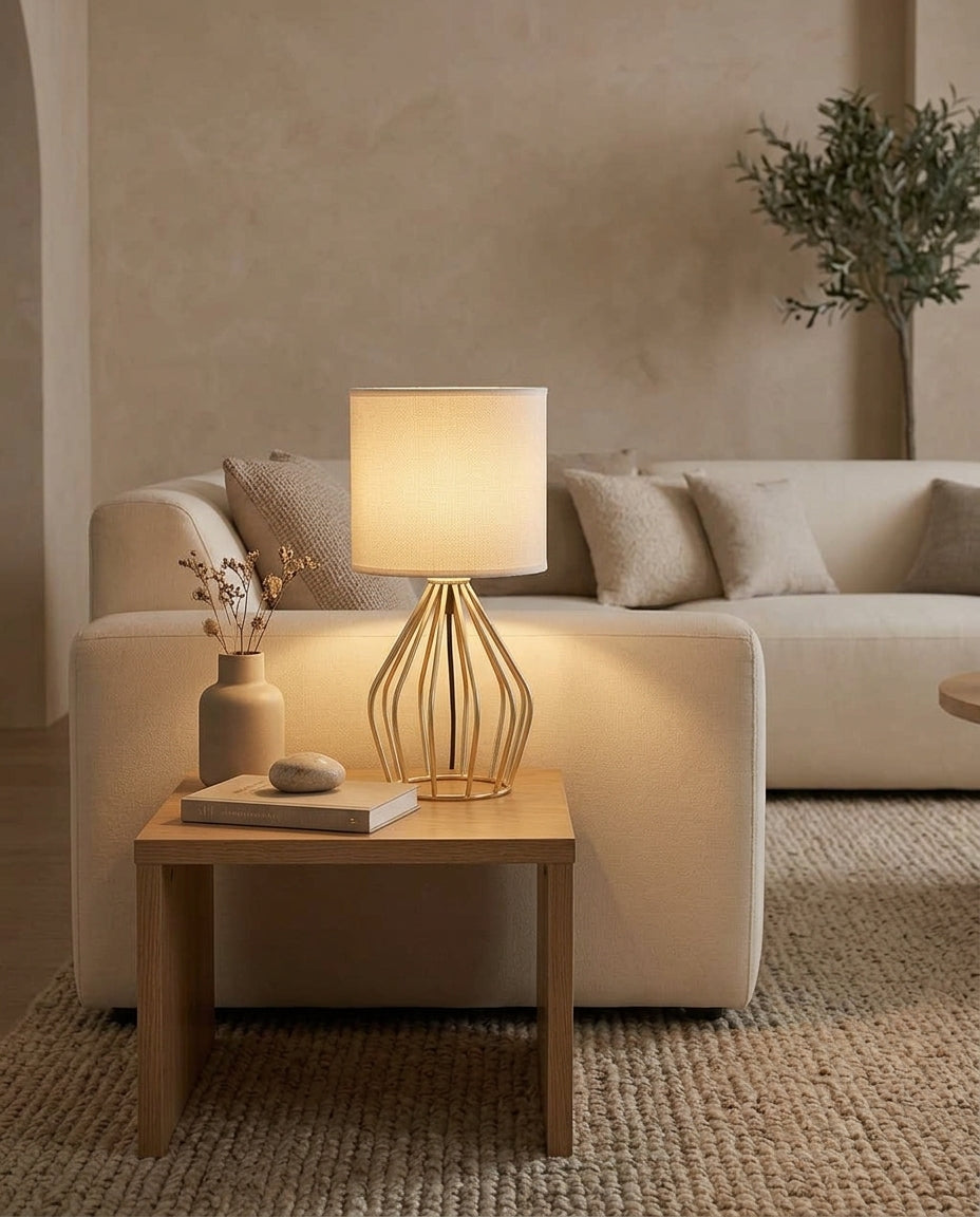 Touch Table Lamp with Fabric Shade
